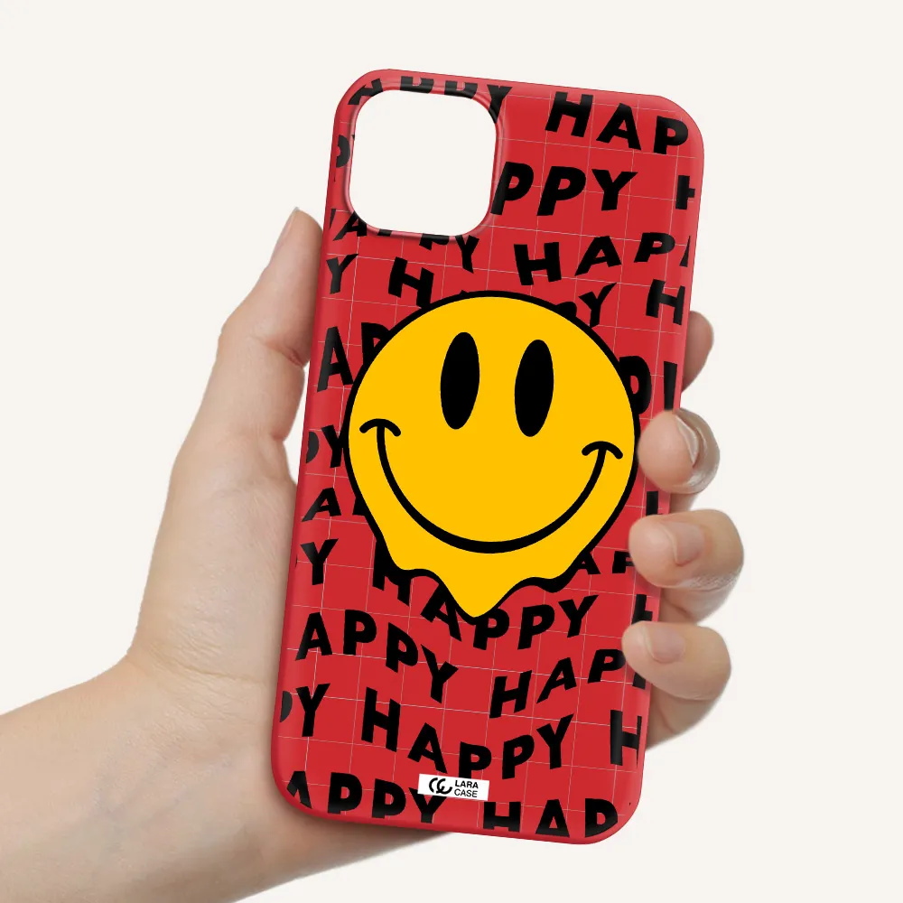 Happy Emoji Apple iPhone 14 Silicone Imperial Red Case
