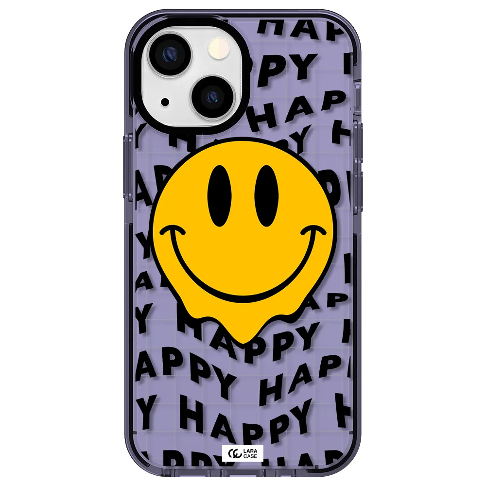 Happy Emoji Apple iPhone 15 impact Lilac Case