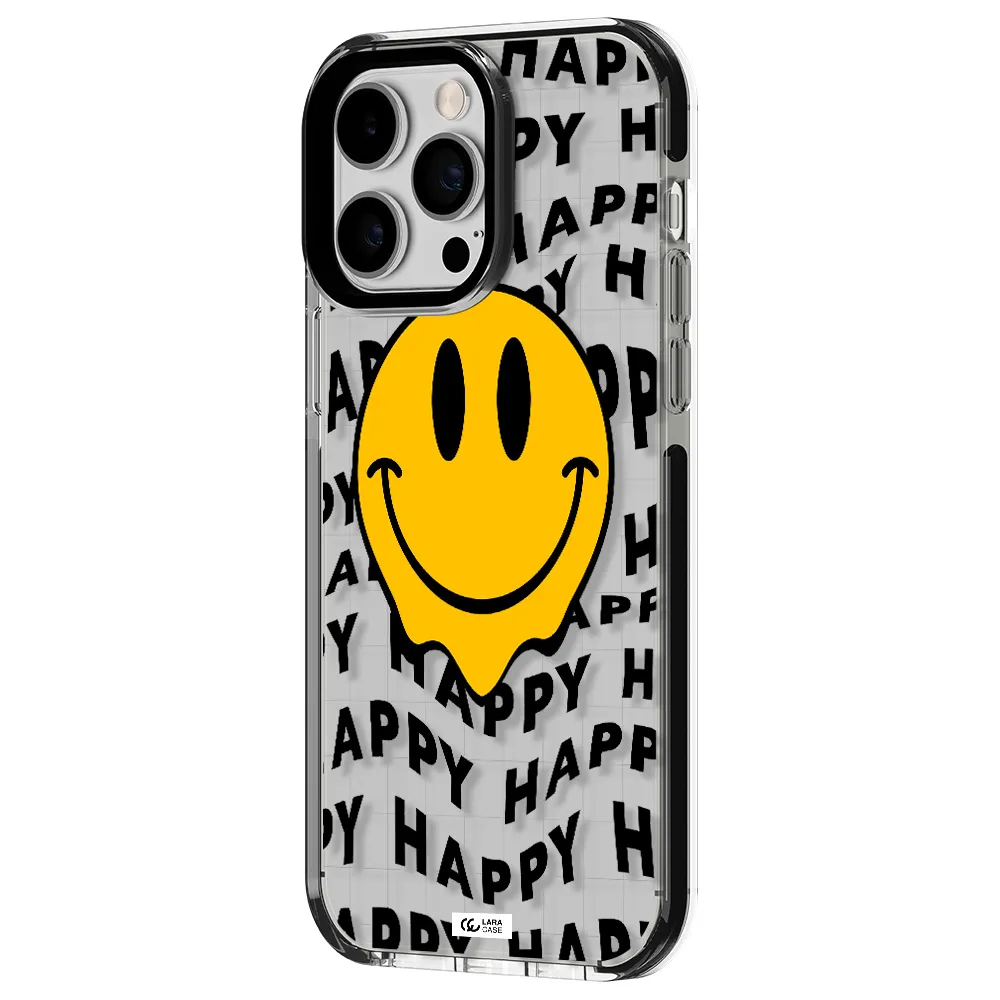 Happy Emoji Apple iPhone 15 Pro impact black border Case