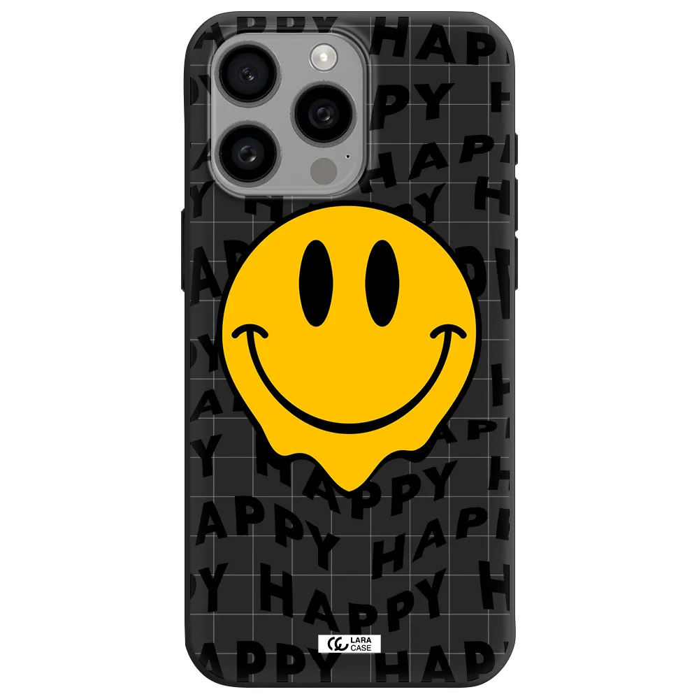 Happy Emoji Apple Iphone 15 Pro max Silicone black Case