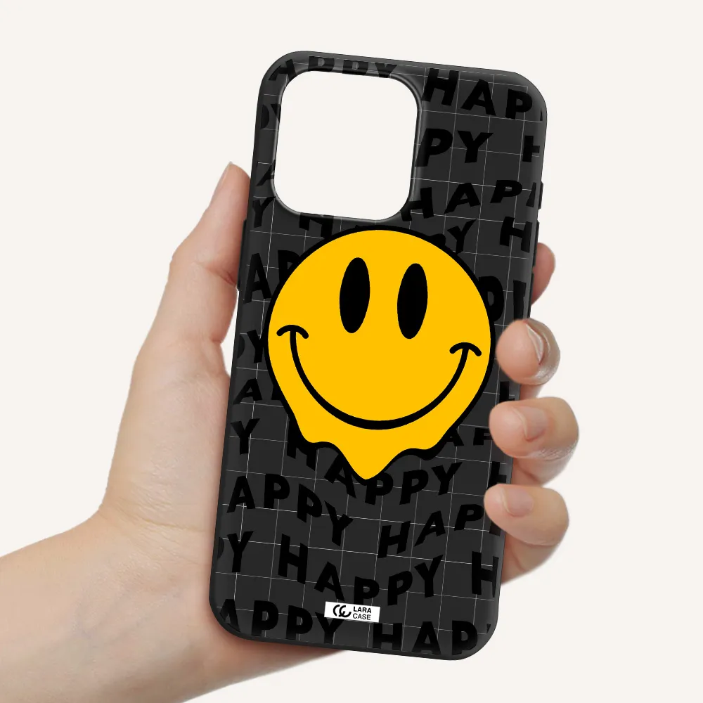 Happy Emoji Apple Iphone 15 Pro max Silicone black Case