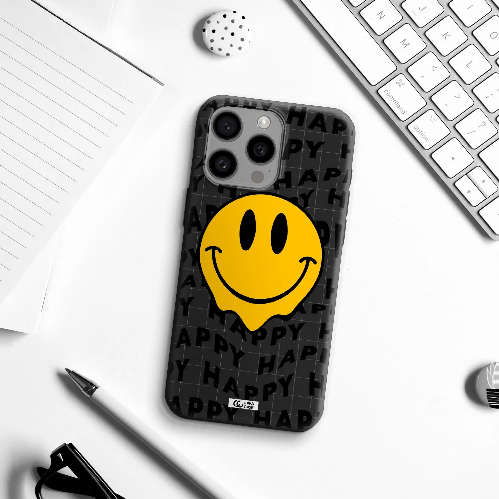 Happy Emoji Apple Iphone 15 Pro max Silicone black Case