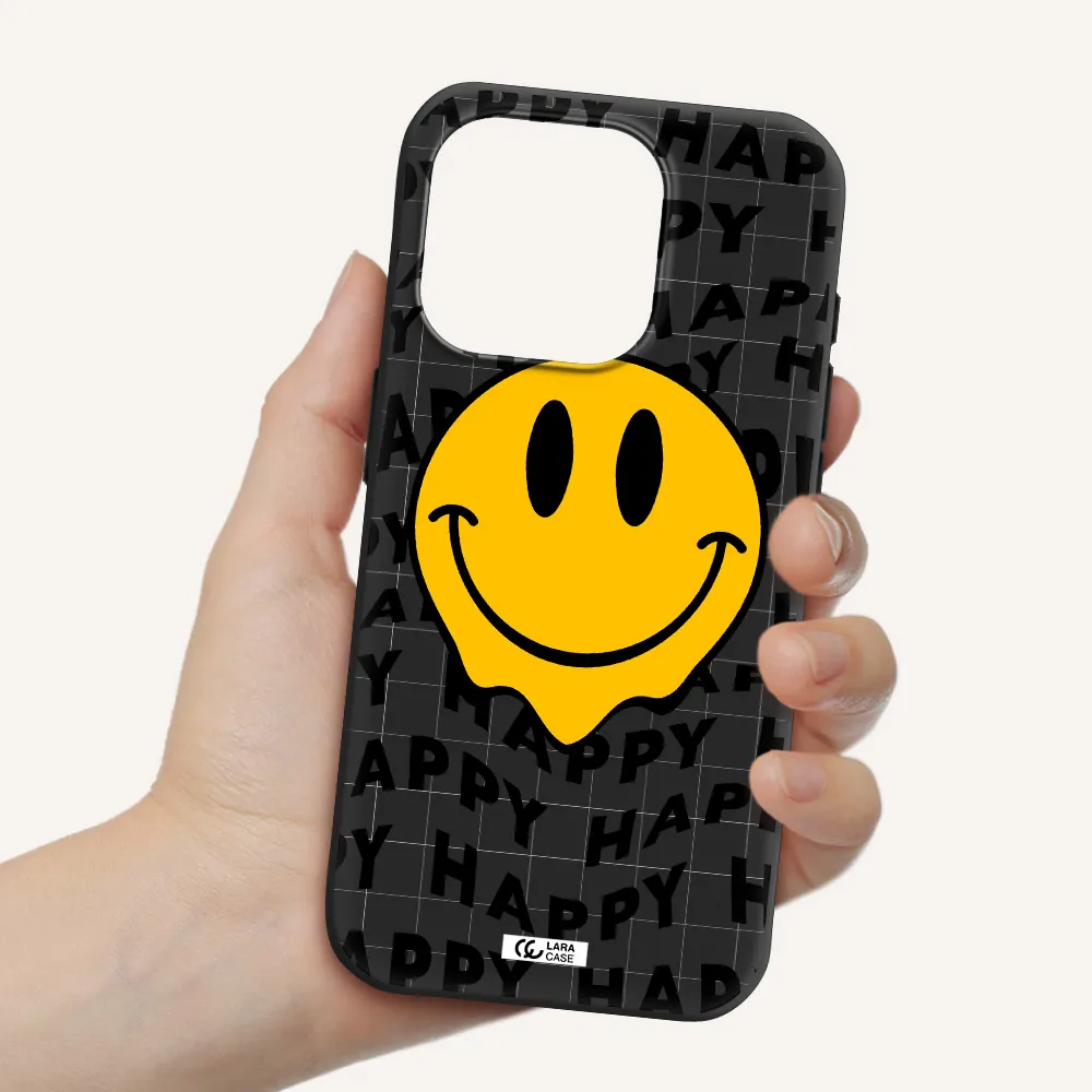 Happy Emoji Apple Iphone 15 Pro Silicone Black Case