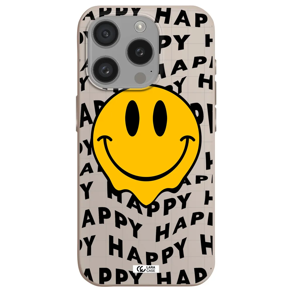 Happy Emoji Apple Iphone 15 Pro Silicone Stone Case