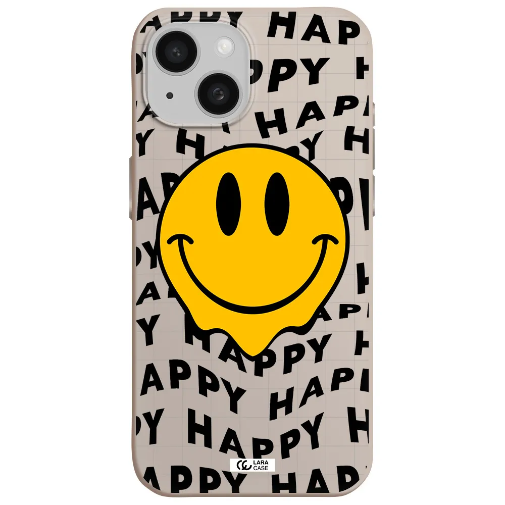 Happy Emoji Apple iPhone 15 Silicone Stone Case