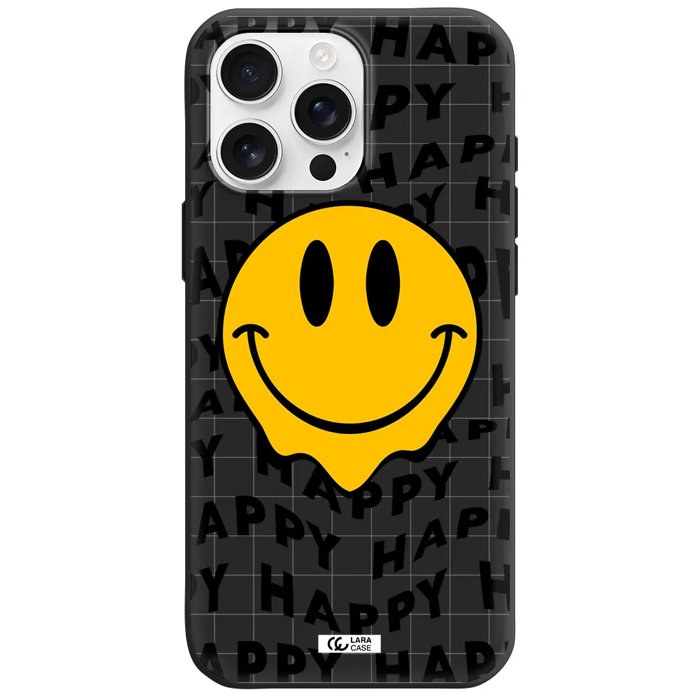Happy Emoji Apple Iphone 16 Pro Max Silicone Black Case