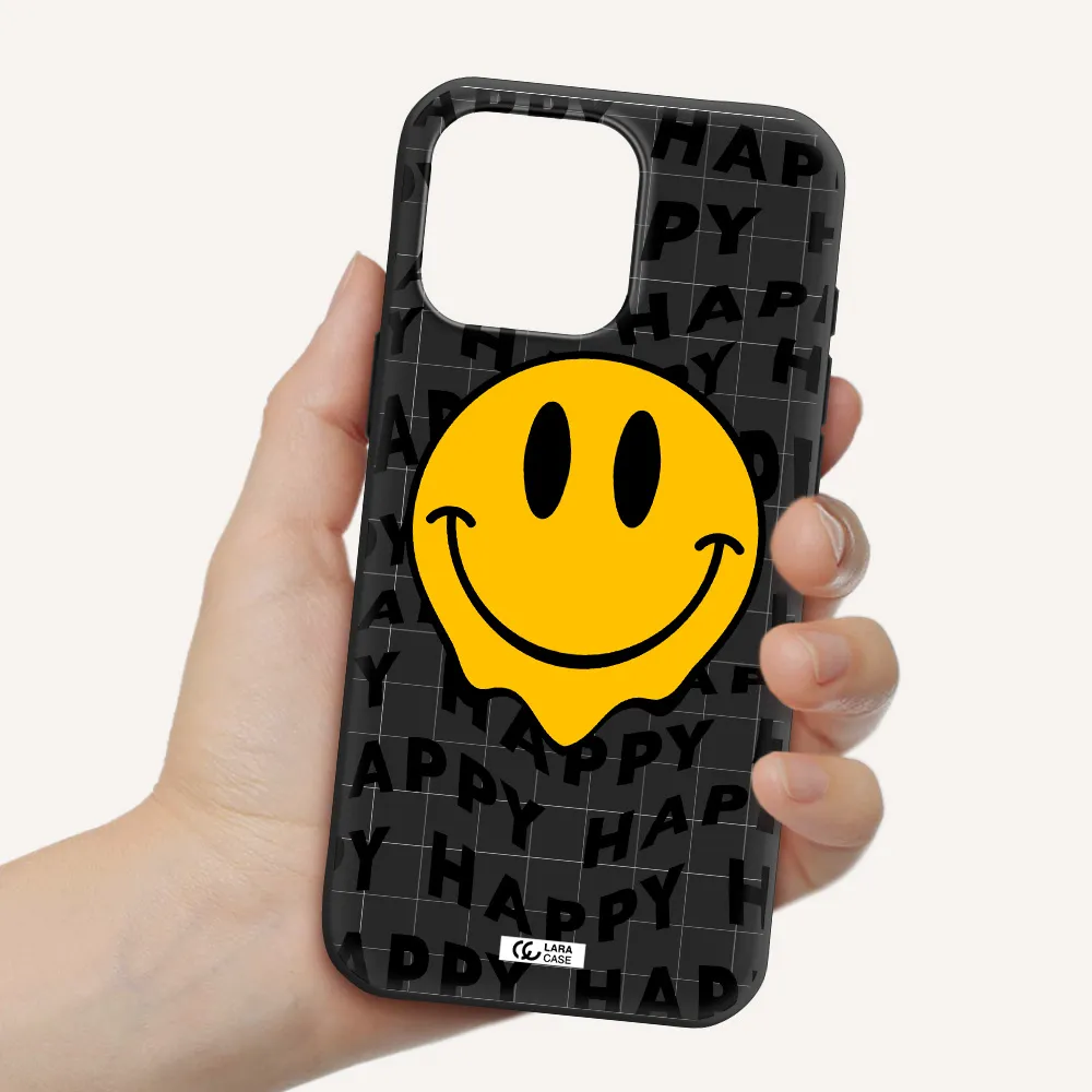 Happy Emoji Apple Iphone 16 Pro Max Silicone Black Case