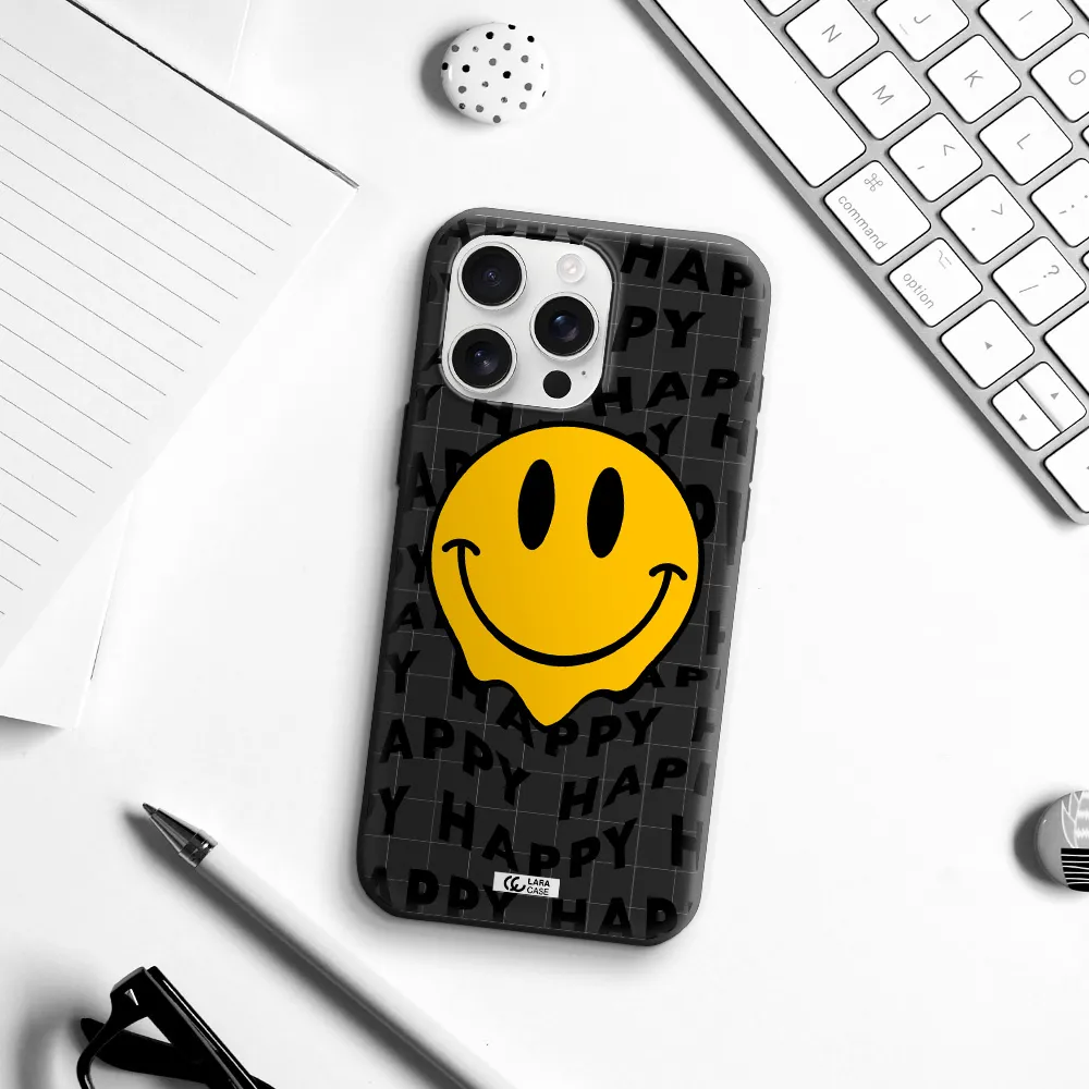 Happy Emoji Apple Iphone 16 Pro Max Silicone Black Case