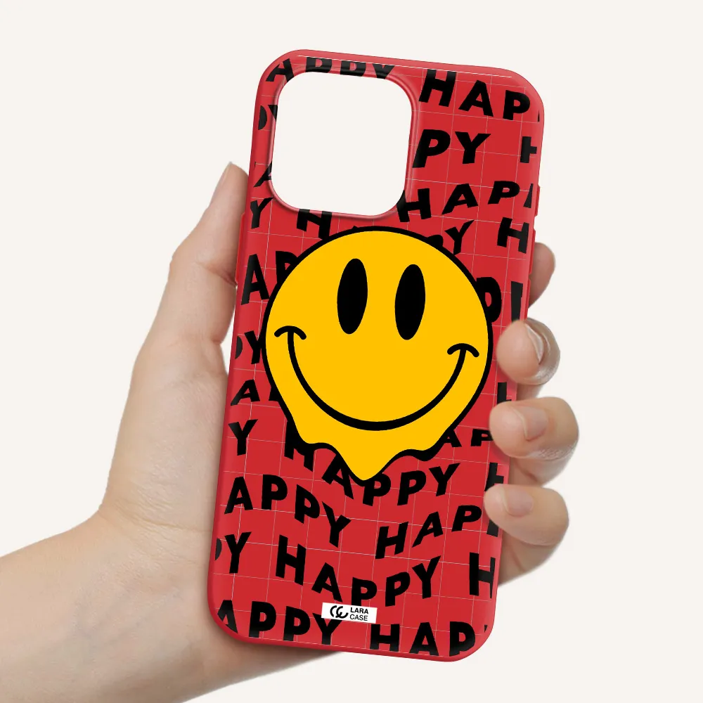 Happy Emoji Apple Iphone 16 Pro Max Silicone Imperial Red Case