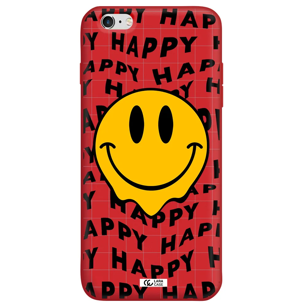 Happy Emoji Apple iPhone 6 plus Silicone Imperial Red Case