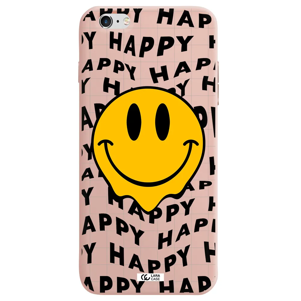 Happy Emoji Apple iPhone 6 plus Silicone pastel pink Case