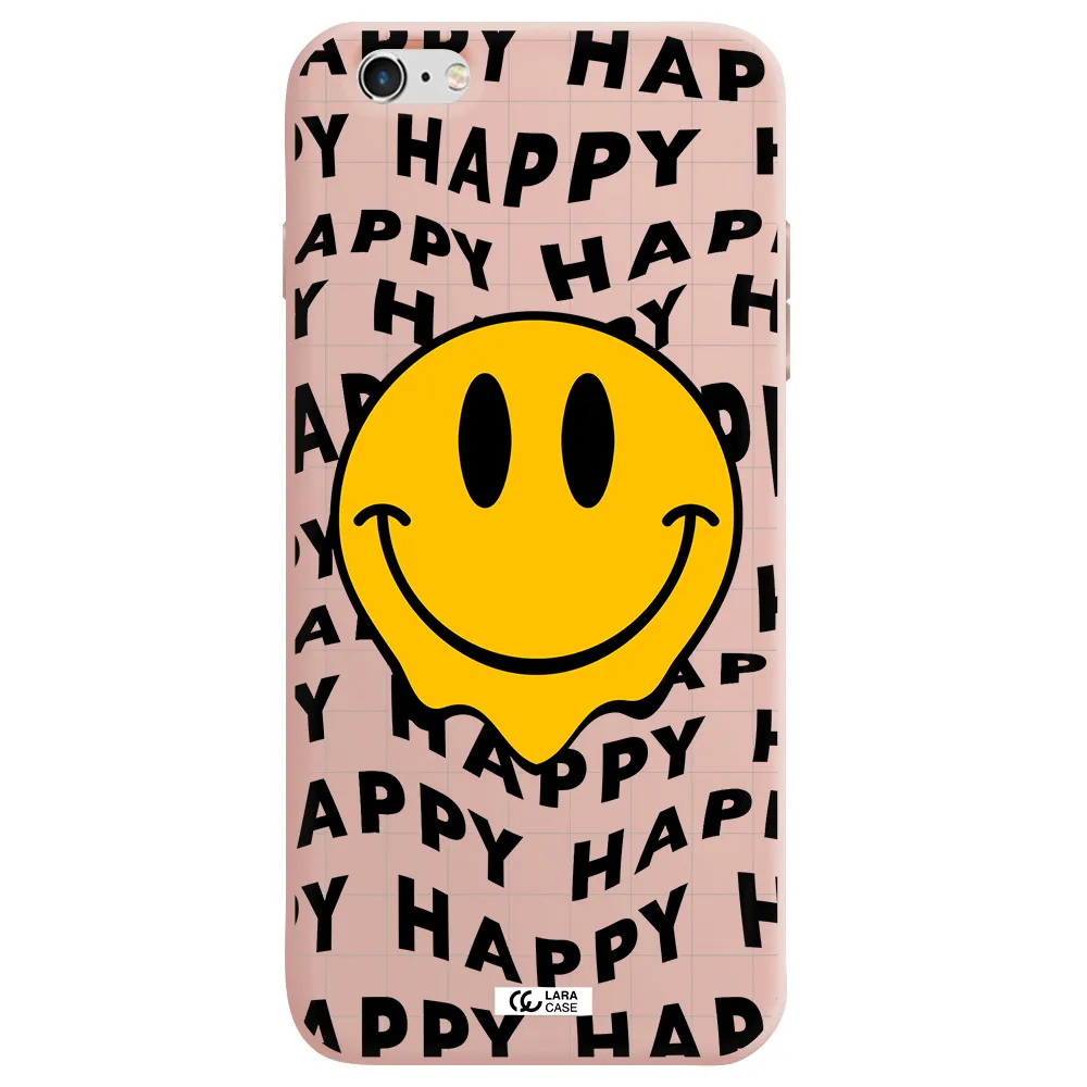 Happy Emoji Apple iPhone 6 s plus Silicone pastel pink Case