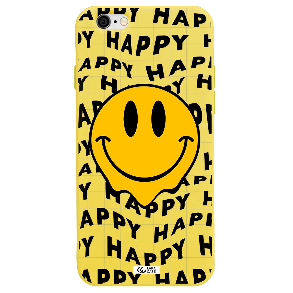 Happy Emoji Apple iPhone 6 Silicone canary yellow Case