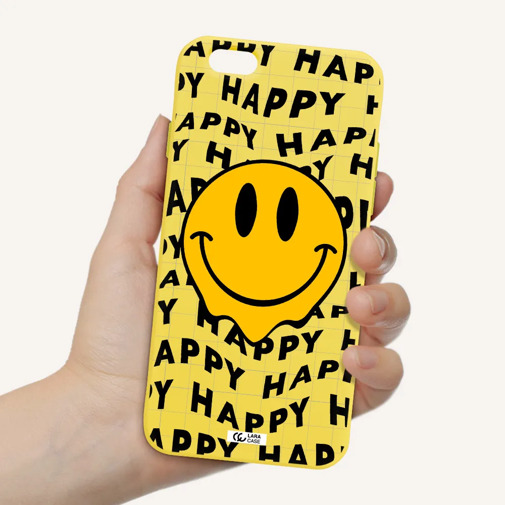 Happy Emoji Apple iPhone 6 Silicone canary yellow Case