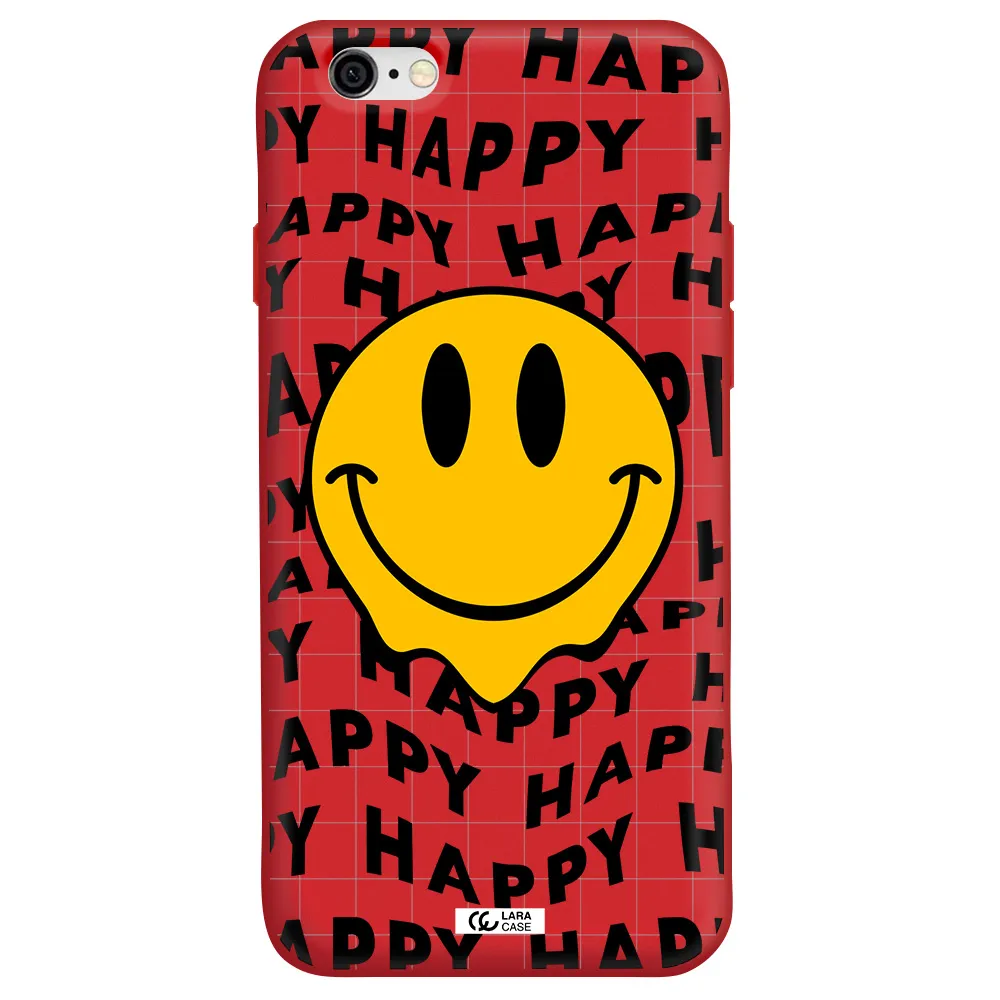 Happy Emoji Apple iPhone 6 Silicone Imperial Red Case