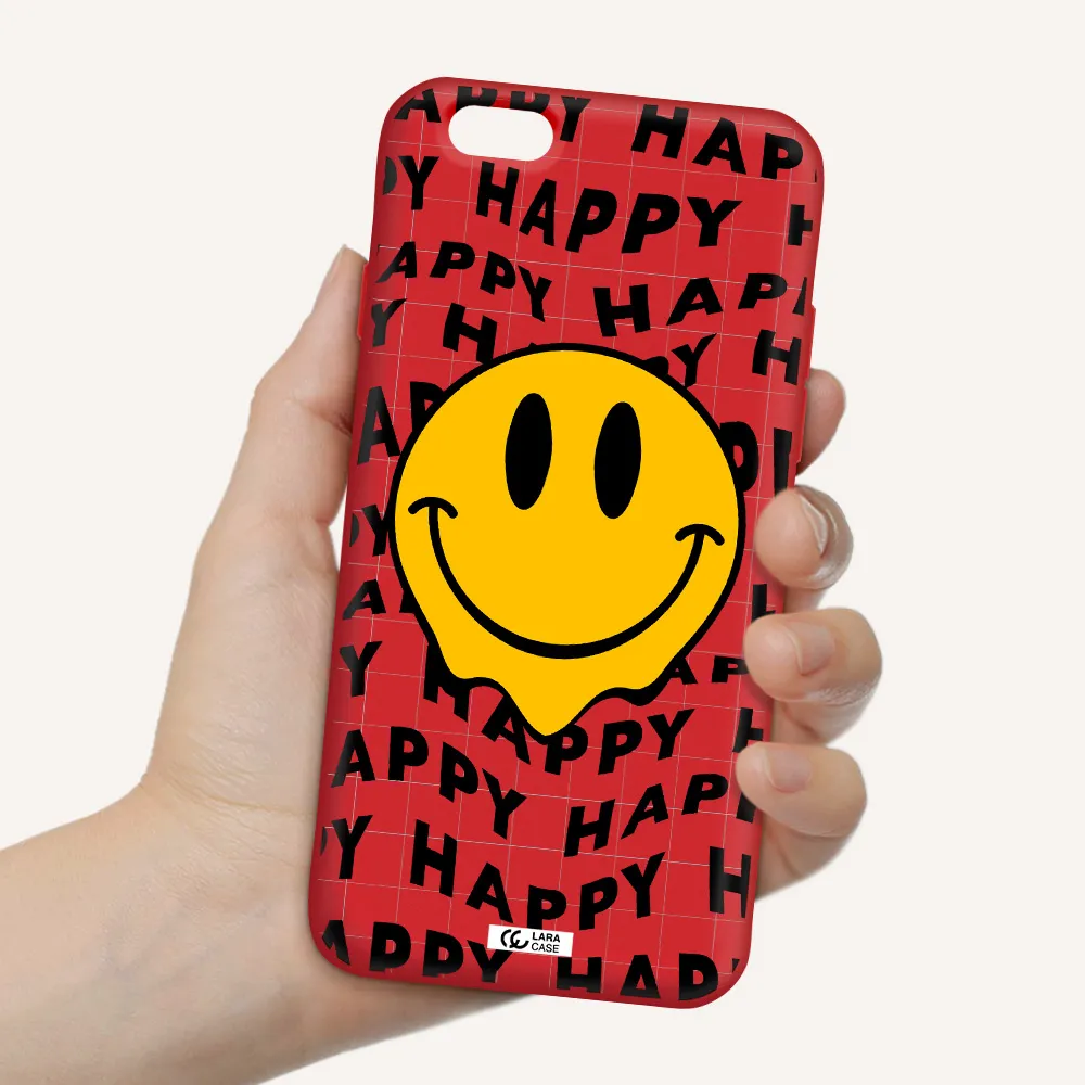 Happy Emoji Apple iPhone 6 Silicone Imperial Red Case