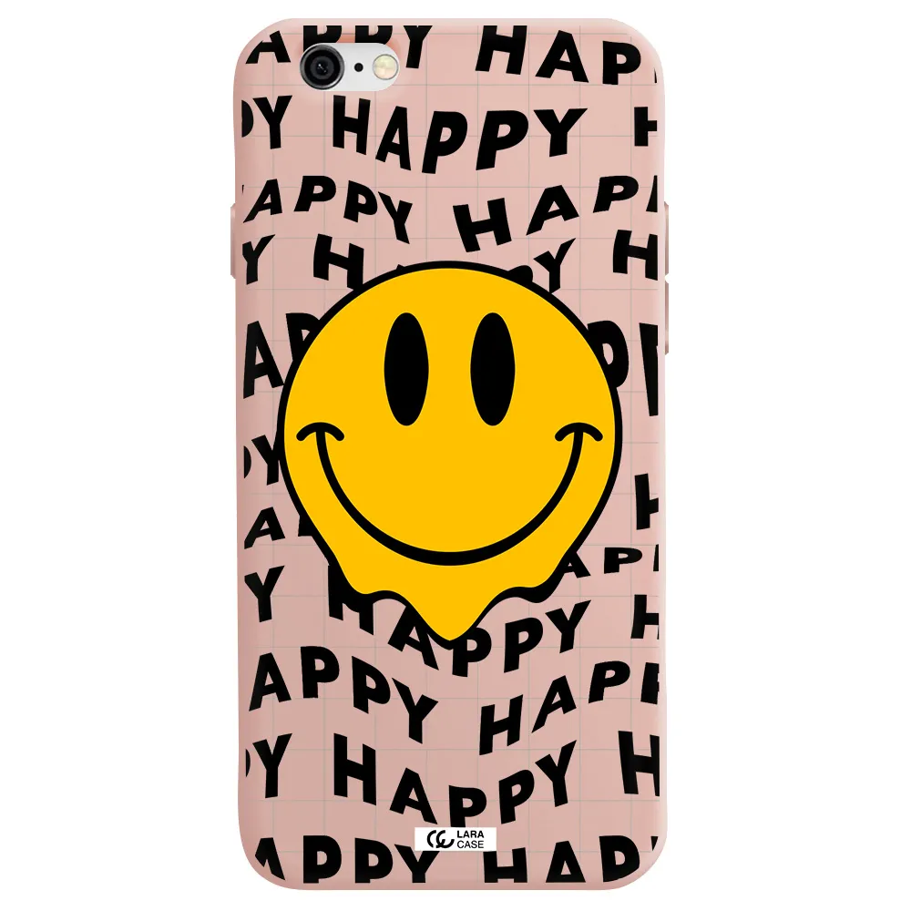 Happy Emoji Apple iPhone 6 Silicone pastel pink Case