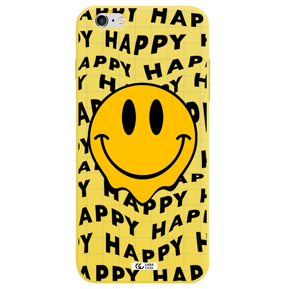 Happy Emoji Apple iPhone 6S Silicone canary yellow Case