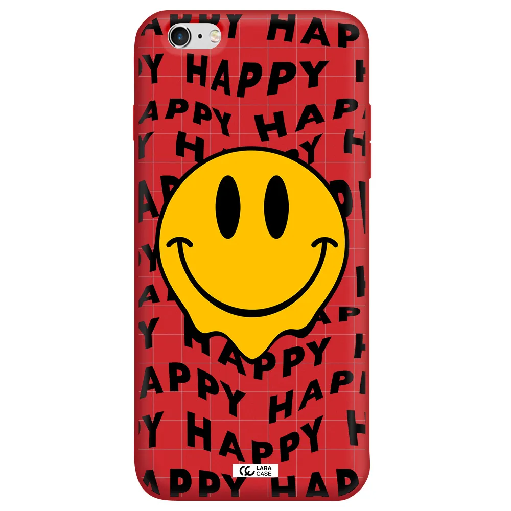 Happy Emoji Apple iPhone 6S Silicone Imperial Red Case