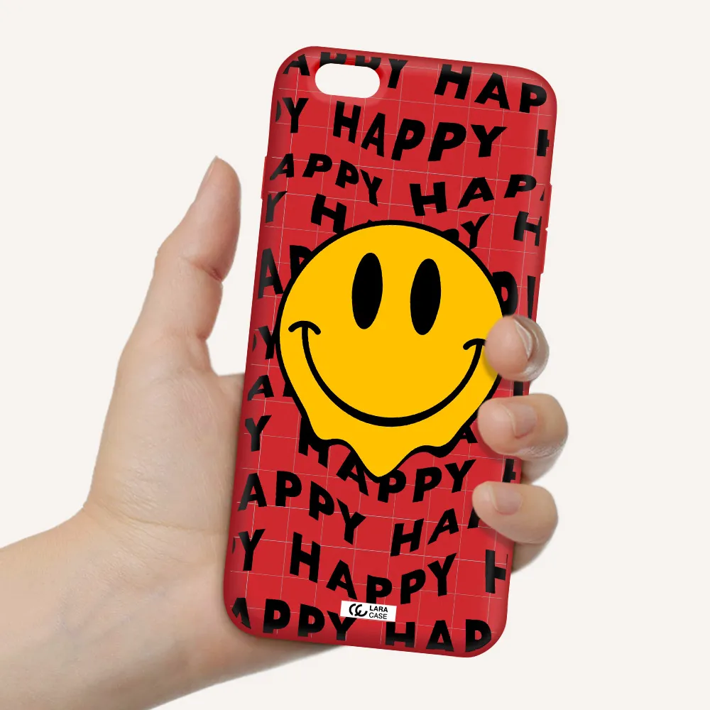 Happy Emoji Apple iPhone 6S Silicone Imperial Red Case