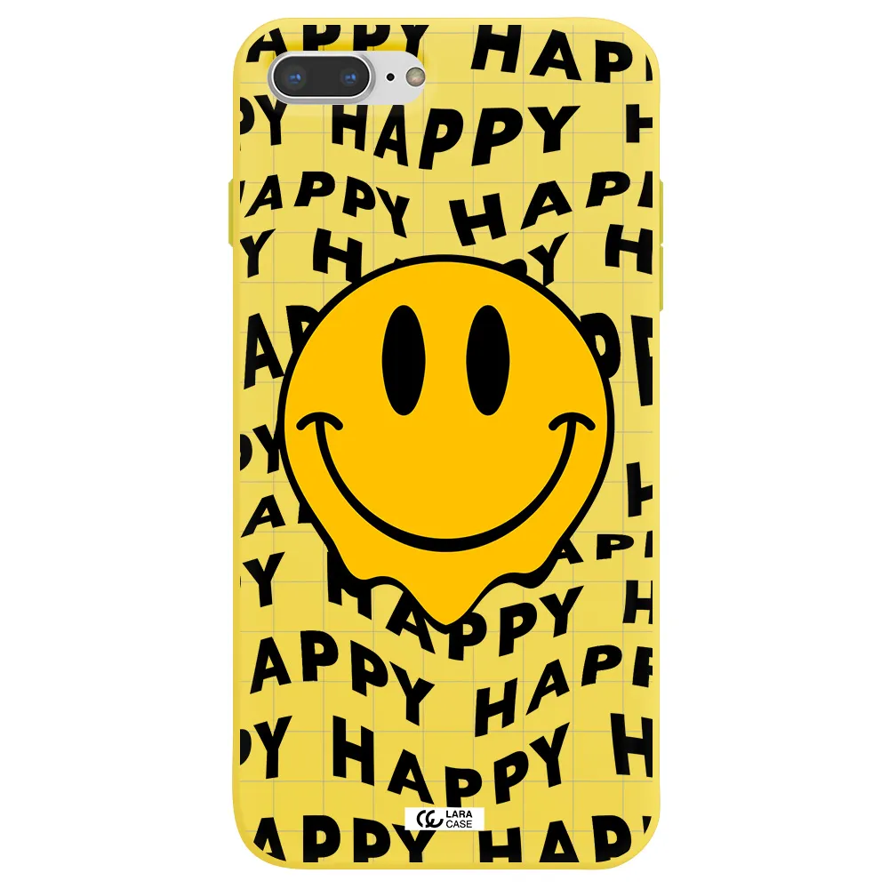 Happy Emoji Apple iPhone 7 plus Silicone canary yellow Case