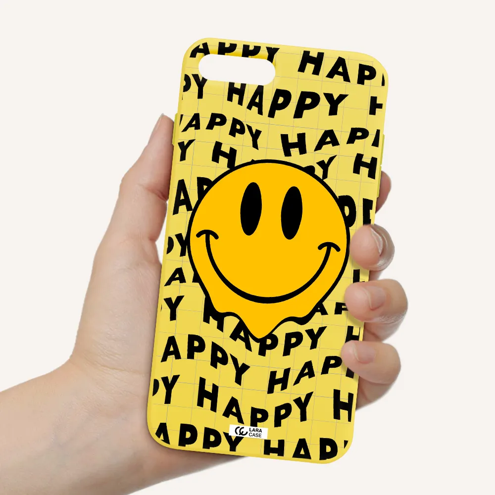 Happy Emoji Apple iPhone 7 plus Silicone canary yellow Case