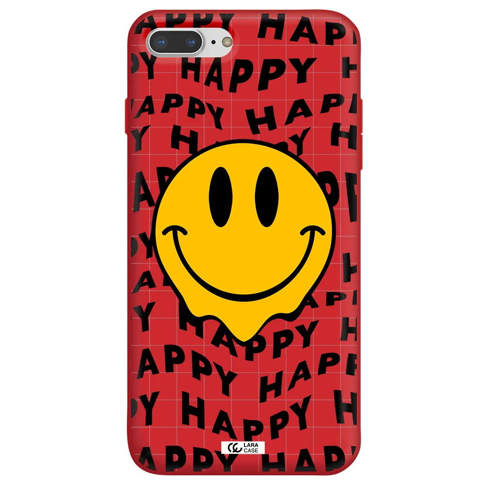 Happy Emoji Apple iPhone 7 plus Silicone Imperial Red Case