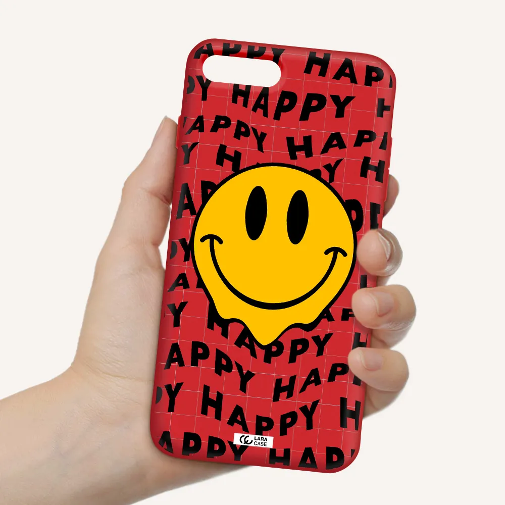 Happy Emoji Apple iPhone 7 plus Silicone Imperial Red Case