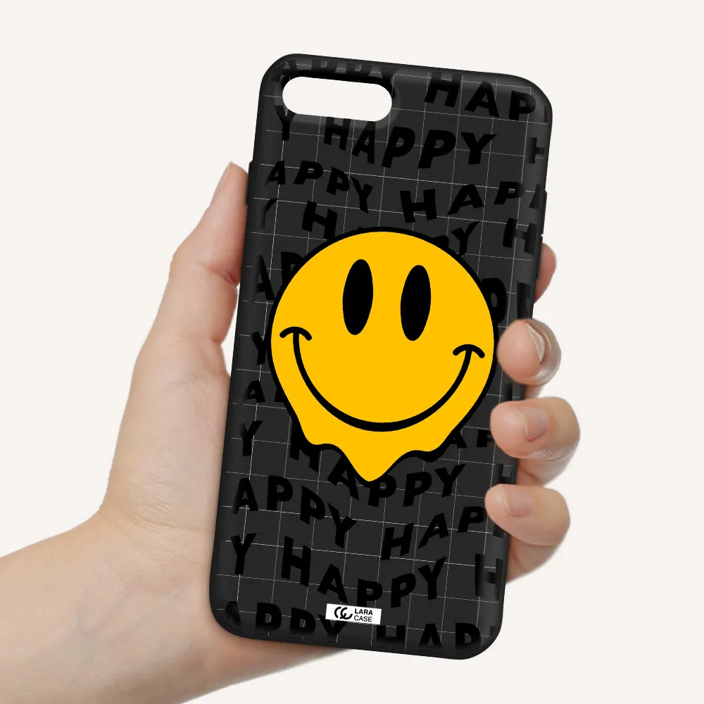 Happy Emoji Apple iPhone 8 plus Silicone black Case