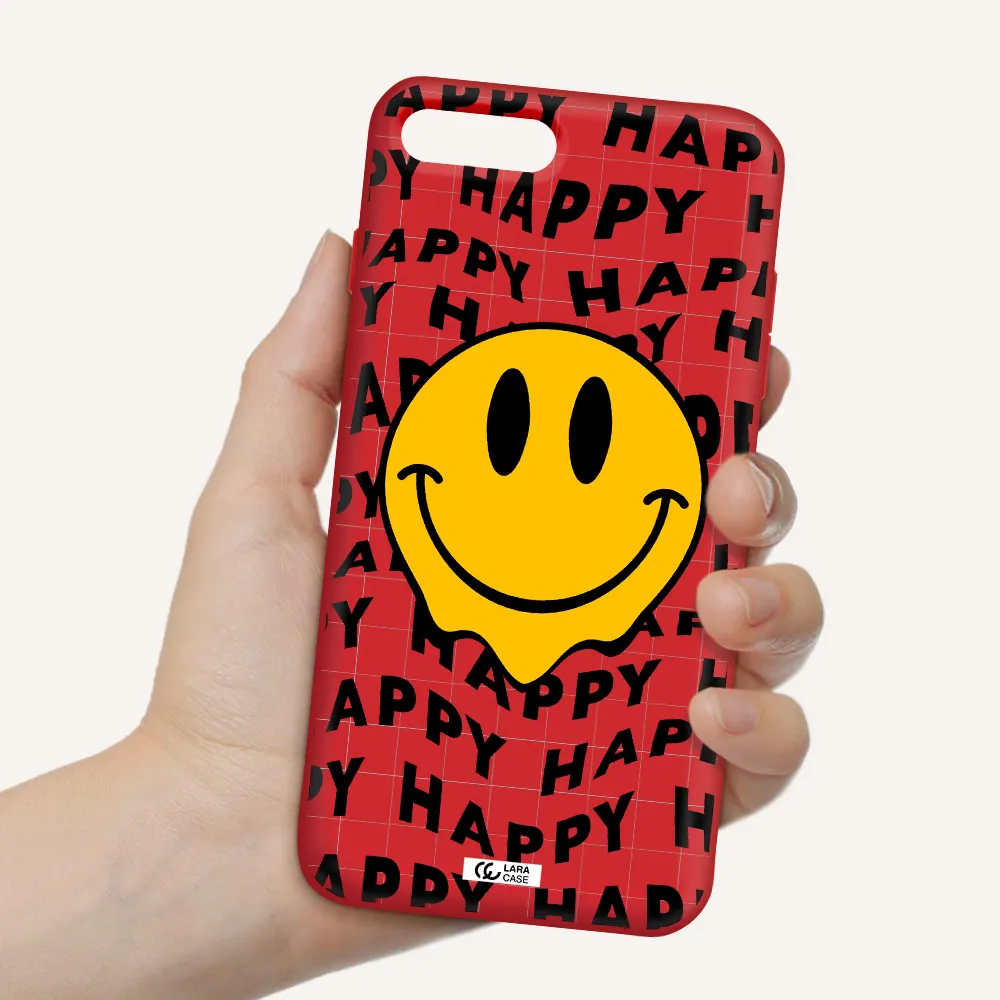 Happy Emoji Apple iPhone 8 plus Silicone Imperial Red Case