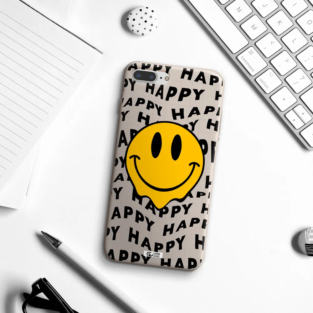Happy Emoji Apple iPhone 8 plus Silicone Stone Case
