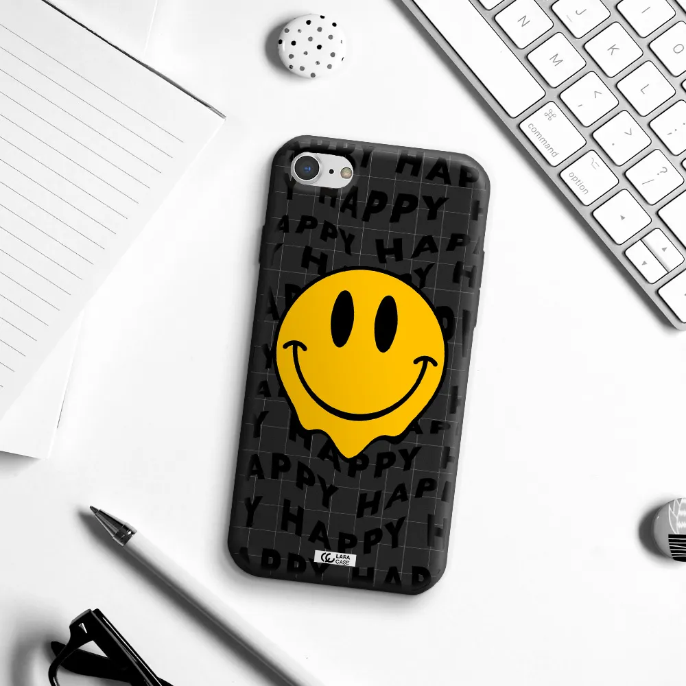 Happy Emoji Apple iPhone 8 Silicone black Case