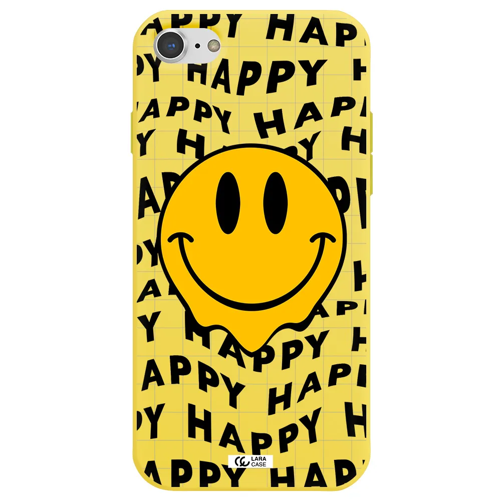 Happy Emoji Apple iPhone 8 Silicone canary yellow Case