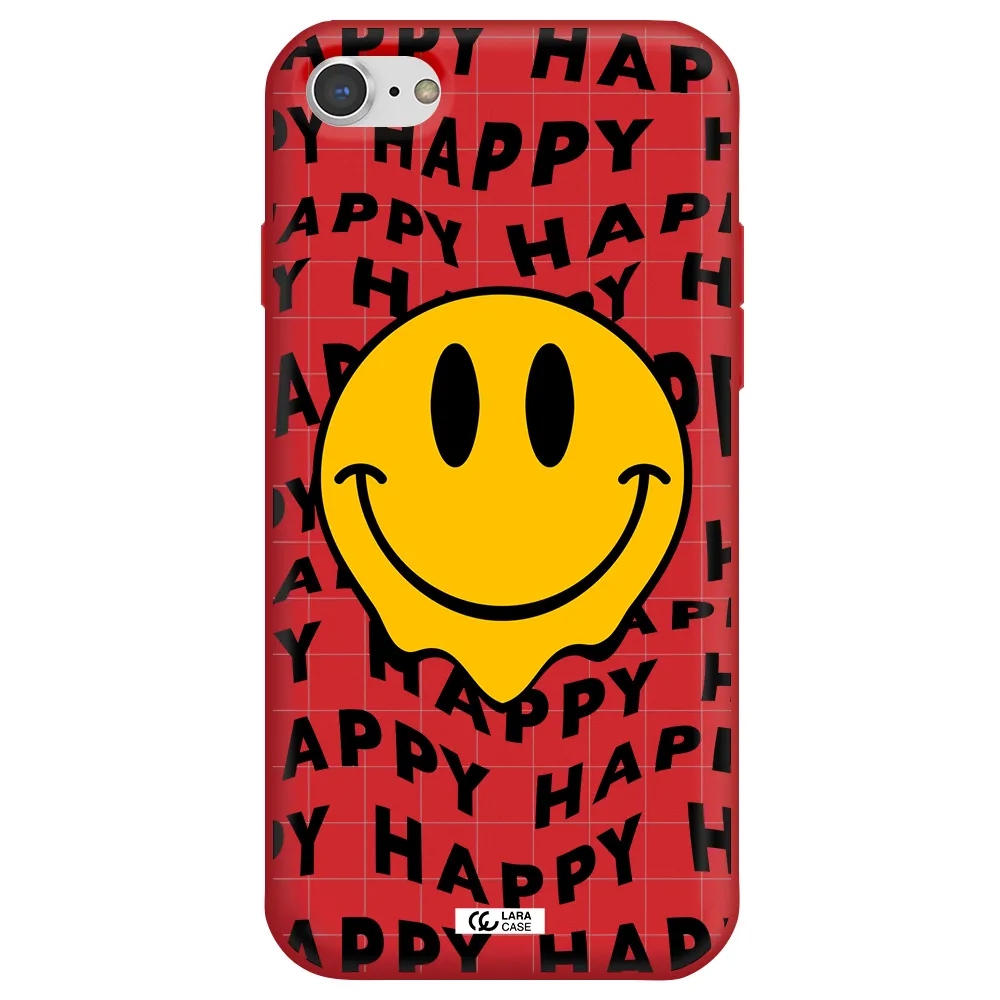 Happy Emoji Apple iPhone 8 Silicone Imperial Red Case