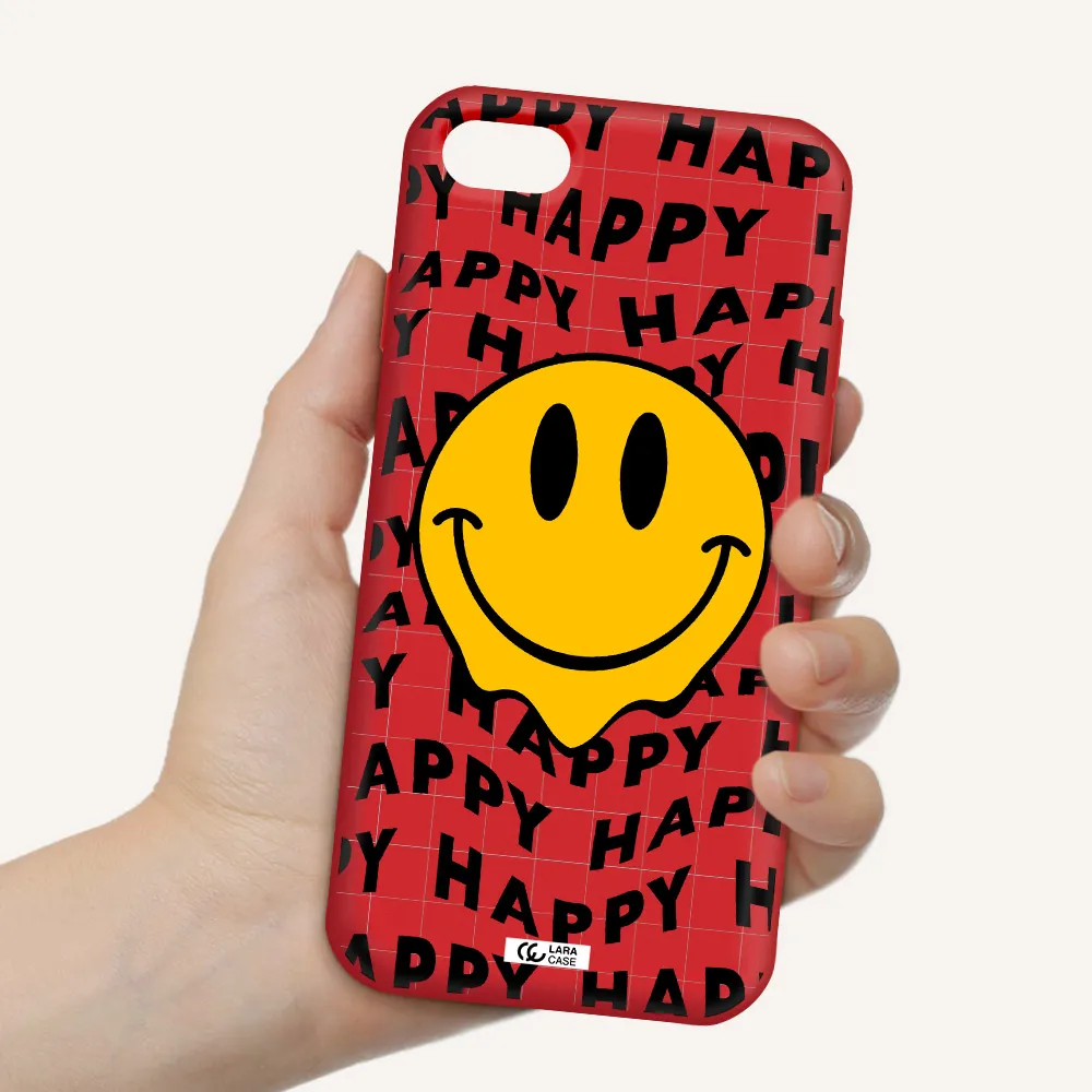 Happy Emoji Apple iPhone 8 Silicone Imperial Red Case