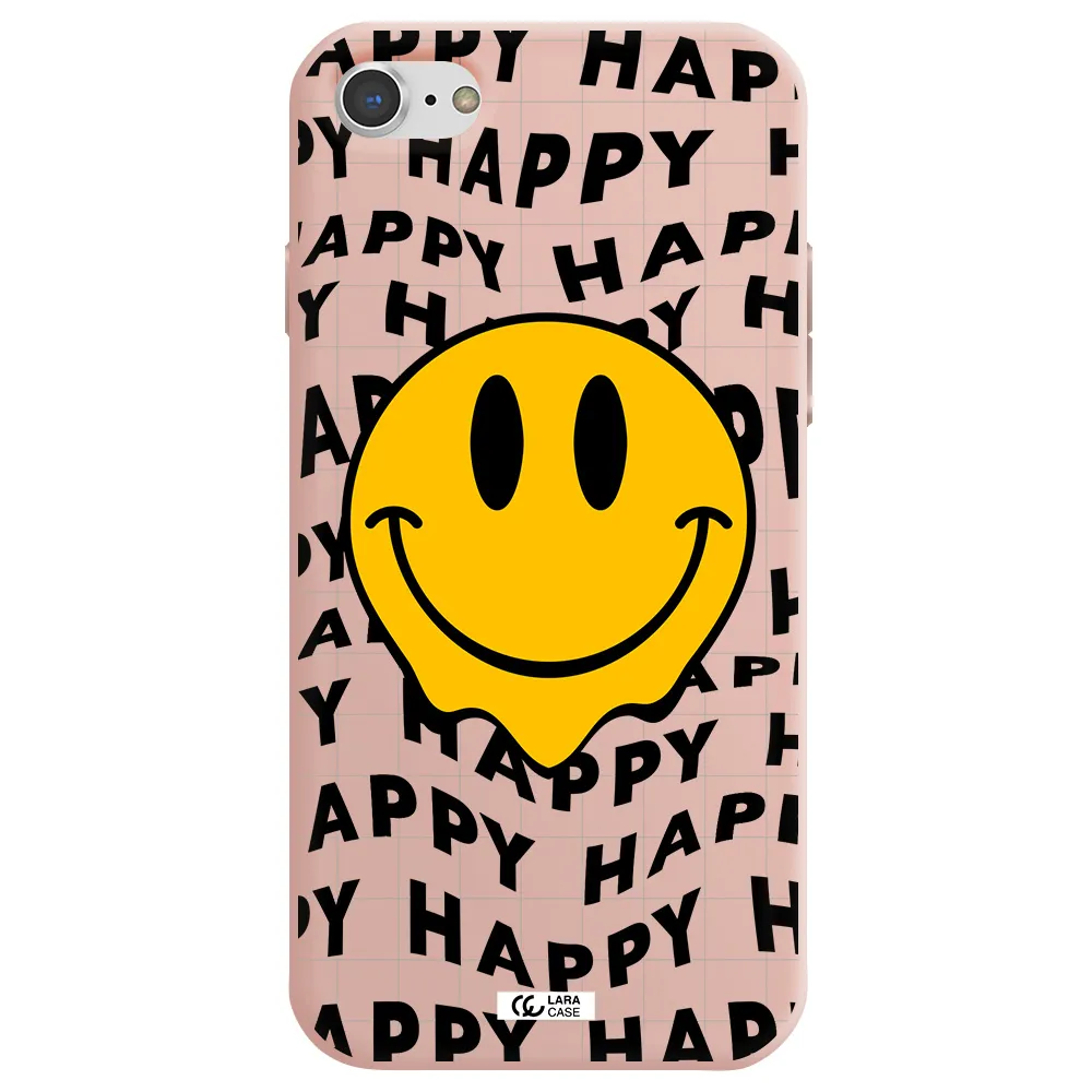 Happy Emoji Apple iPhone 8 Silicone pastel pink Case
