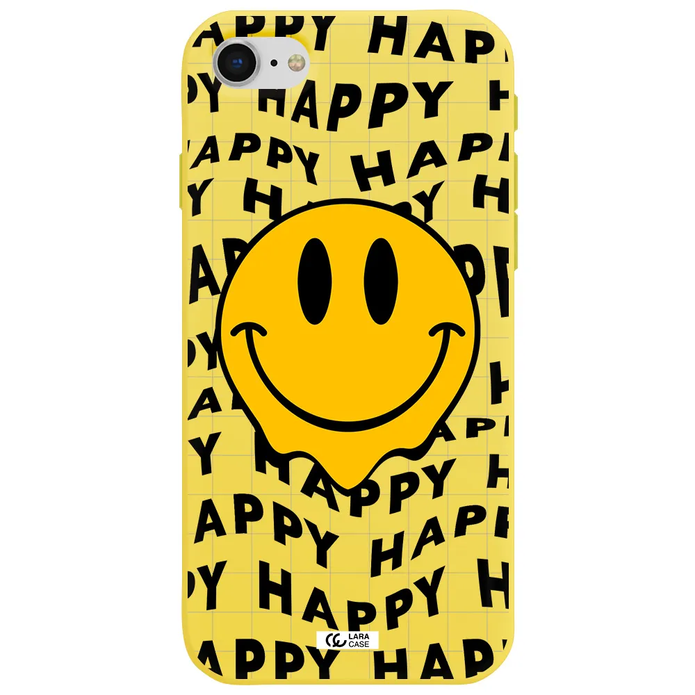 Happy Emoji Apple iPhone se 2020 Silicone canary yellow Case