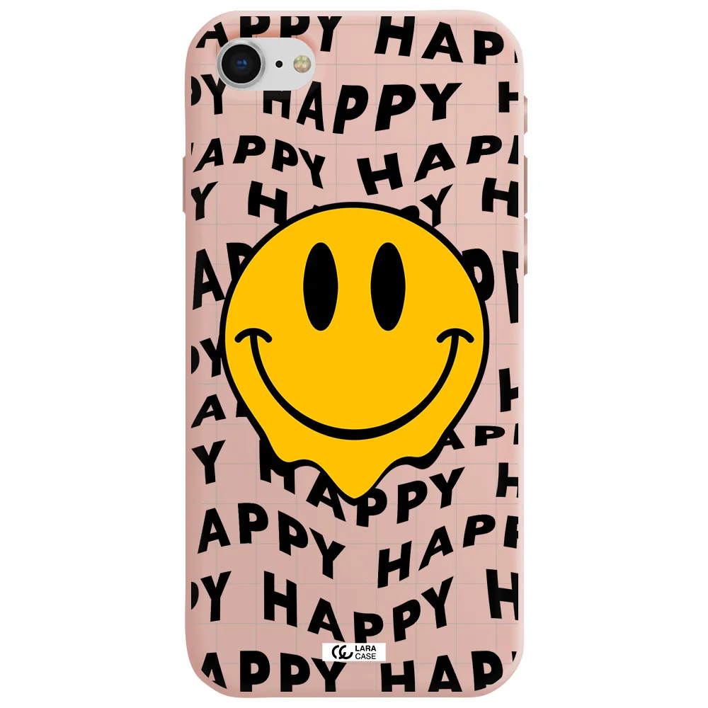 Happy Emoji Apple iPhone se 2020 Silicone pastel pink Case