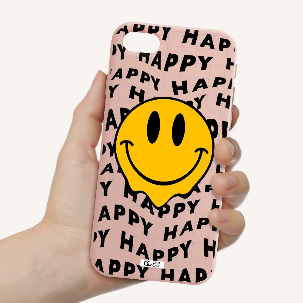 Happy Emoji Apple iPhone se 2020 Silicone pastel pink Case