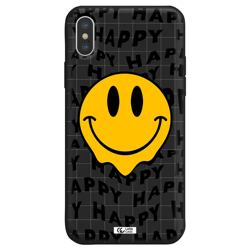 Happy Emoji Apple iPhone X Silicone black Case