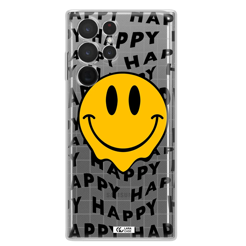 Happy Emoji Samsung S 22 Ultra Clear TPU Case