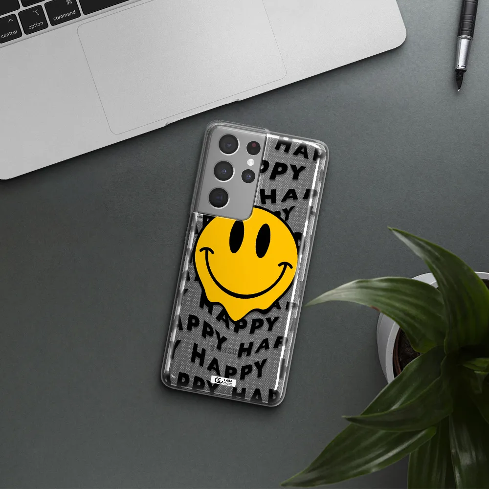 Happy Emoji Samsung S21 Ultra Clear TPU Case