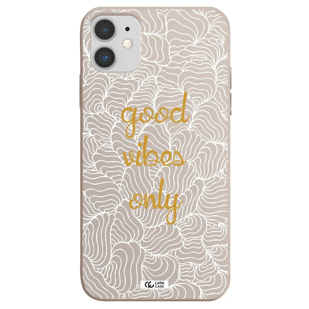 a white background with gold text Apple iPhone 11 Silicone Stone Case