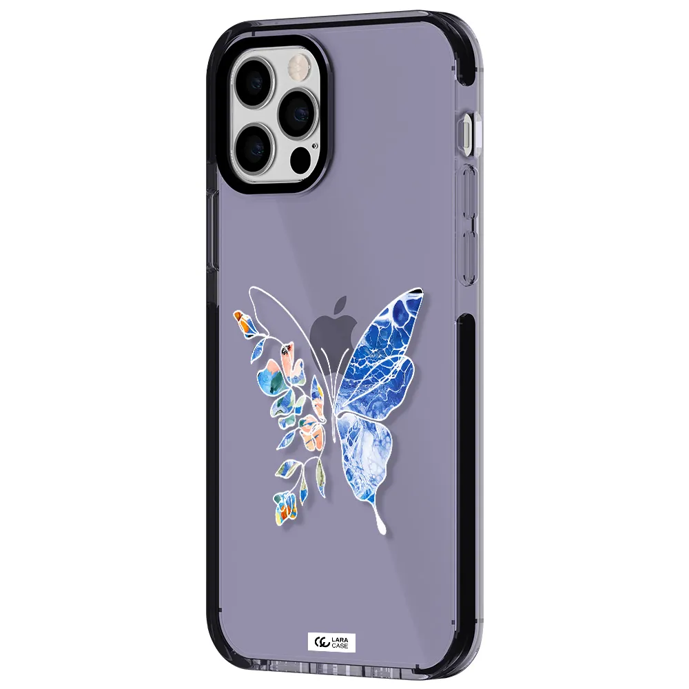 a white background with gold text Apple iPhone 12 pro impact Lilac Case