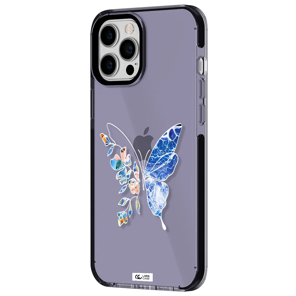 a white background with gold text Apple iPhone 12 pro max impact Lilac Case