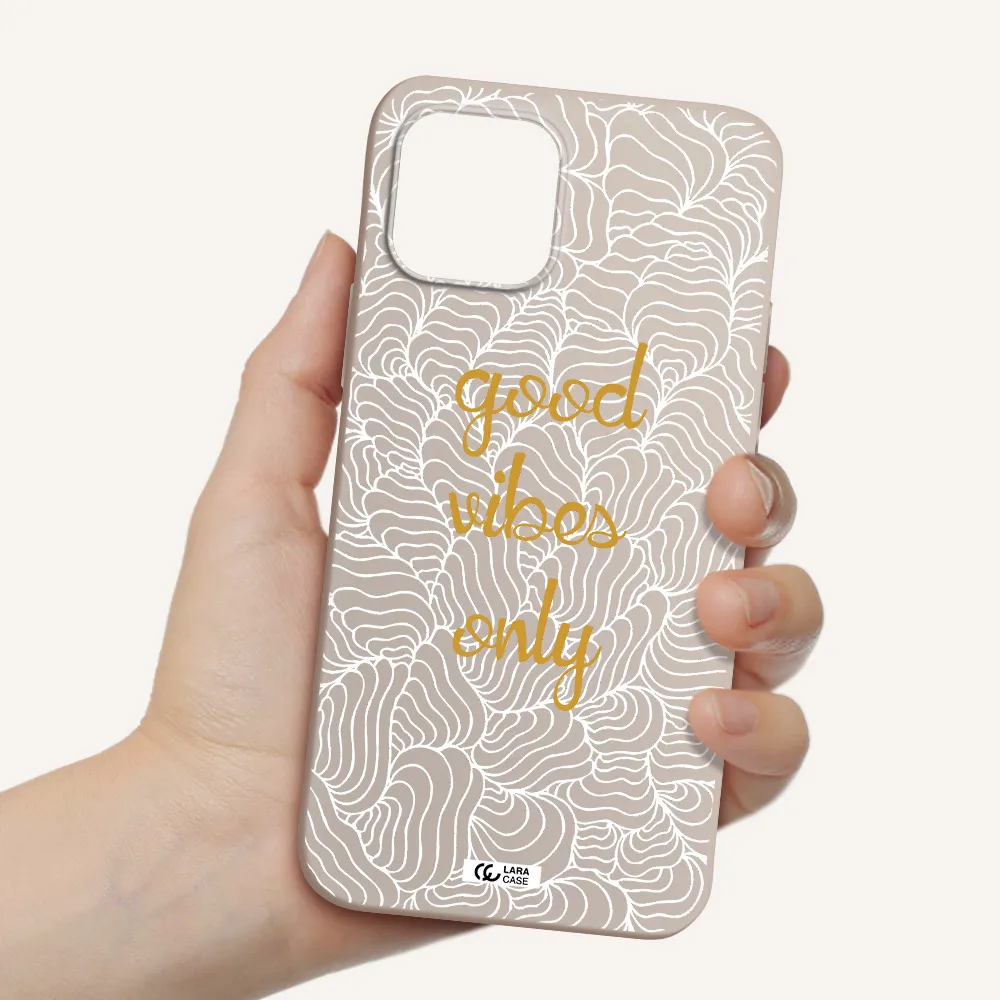 a white background with gold text Apple iPhone 12 Silicone Stone Case