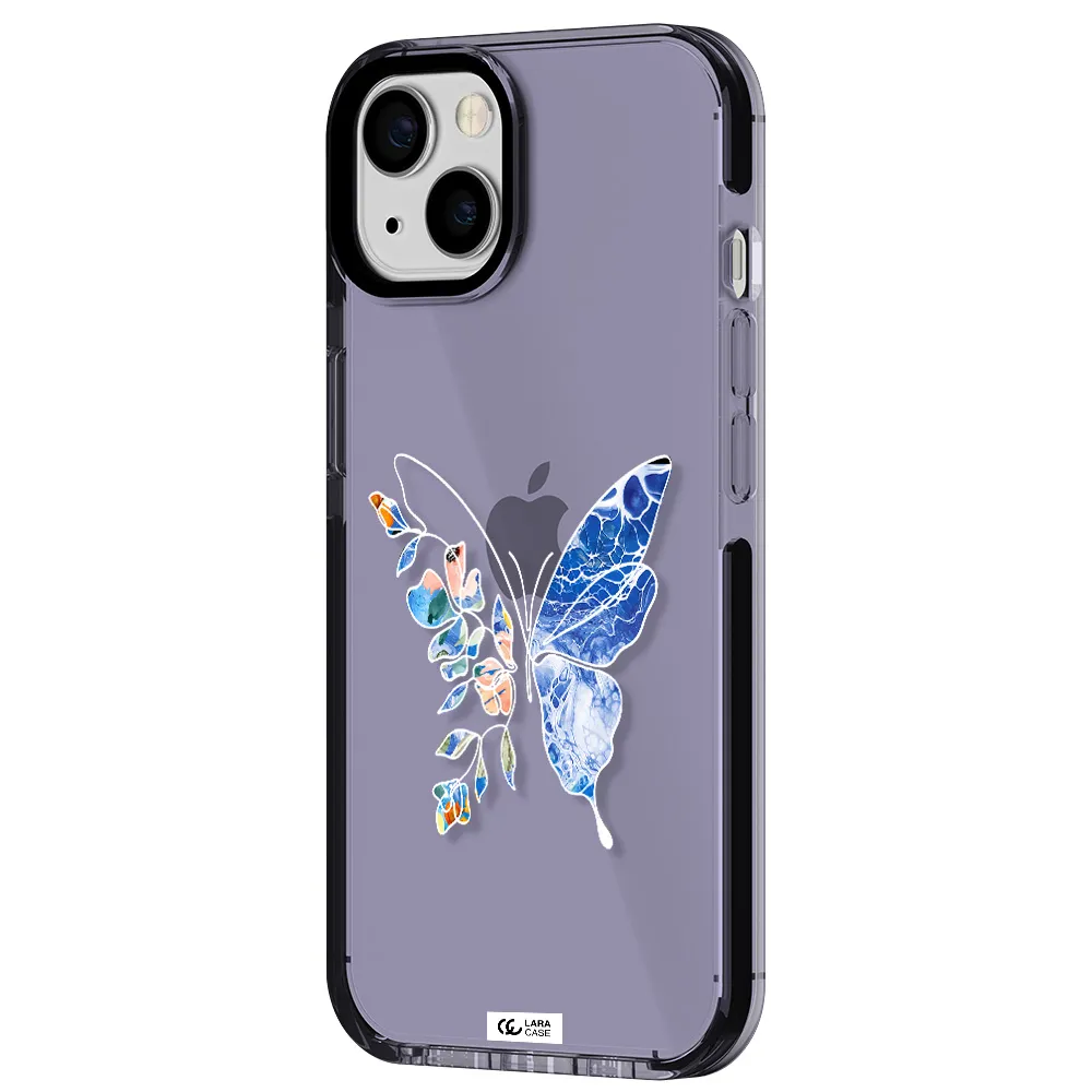 a white background with gold text Apple iPhone 13 impact Lilac Case