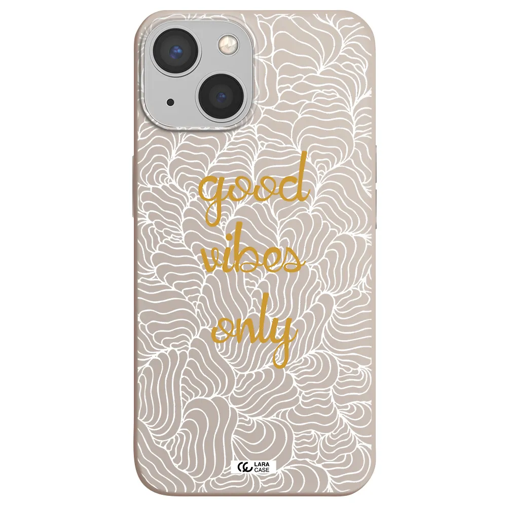 a white background with gold text Apple iPhone 13 mini Silicone Stone Case