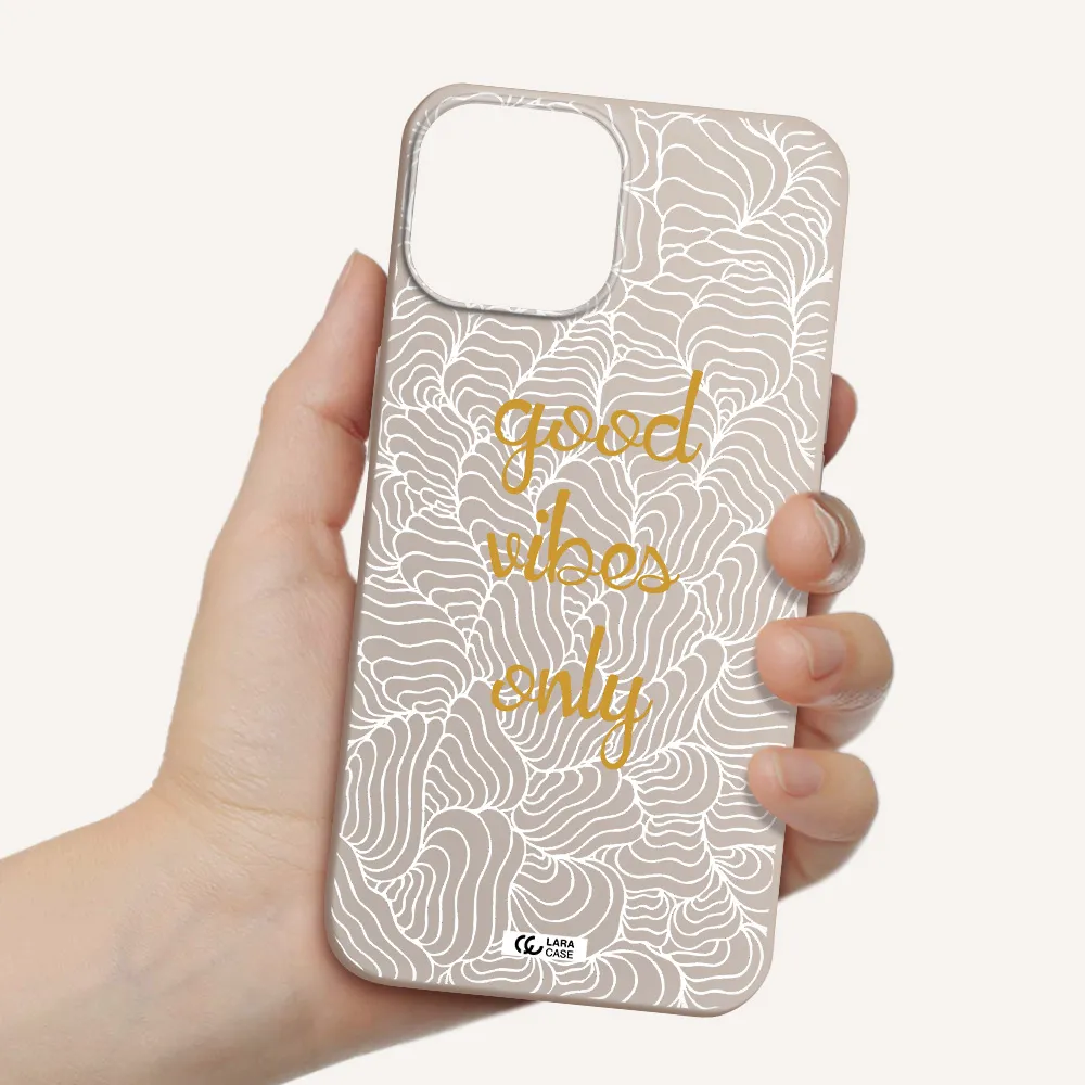 a white background with gold text Apple iPhone 13 mini Silicone Stone Case