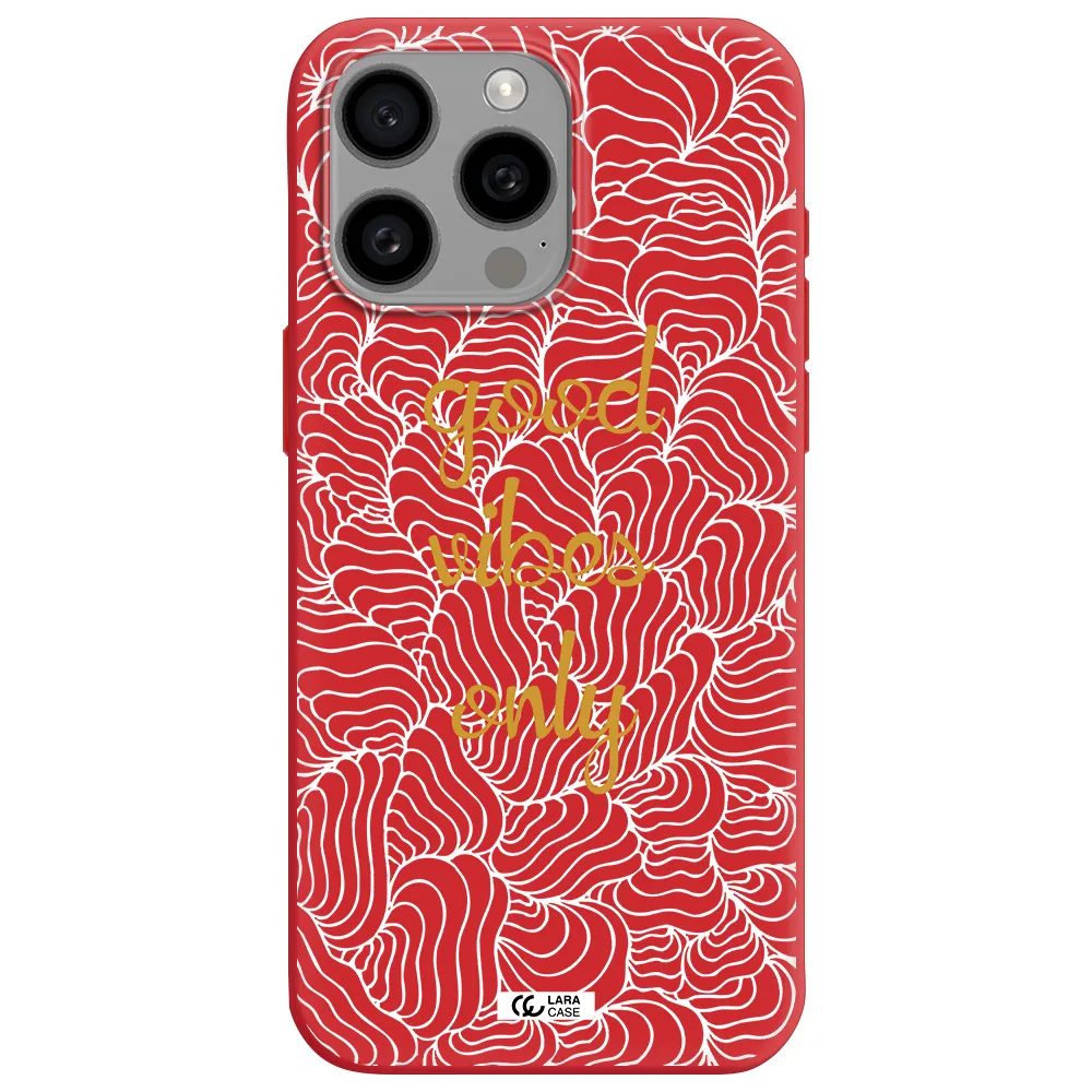 A White Background With Gold Text Apple Iphone 15 Pro Max Silicone Imperial Red Case